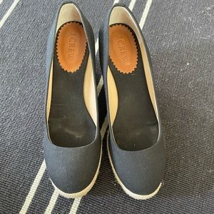 J.CREW Seville espadrille wedges in canvas - size 8